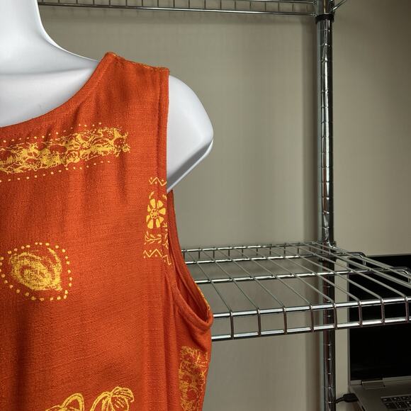 Dana Kay Women's Orange Hawaiian Maxi Dress Size 12 Aloha Summer Party Beach - Picture 7 of 9